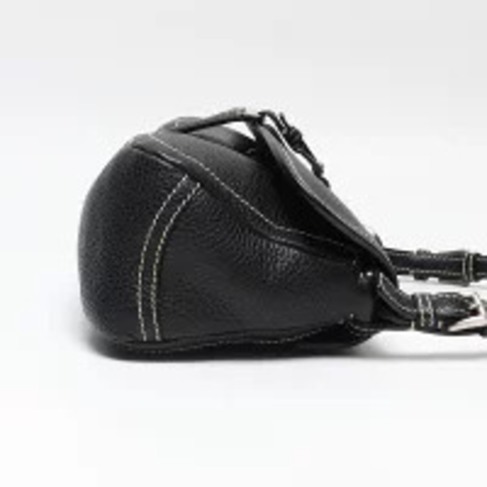Prada One Shoulder Hobo Bag Handbag Triangle Logo Shoulder Black - Picture 5 of 13